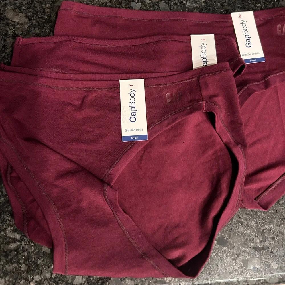 Set of 3 GapBody Maroon Breathe Bikini Panties